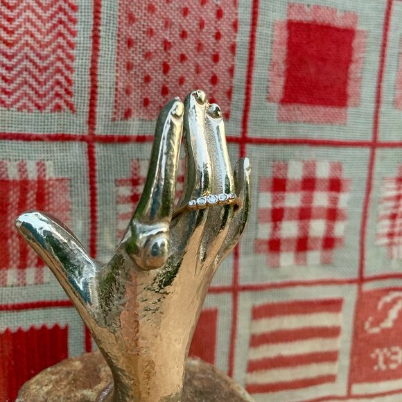 Antique Art Deco five stone 18K gold platinum diamond ring - Picture 4 of 13